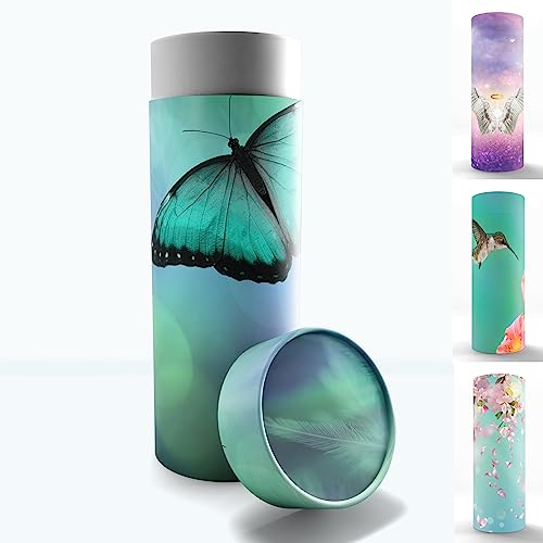 Bokeh Butterfly Scattering Tubes for Human Ashes TSA Approved Scattering Urn and Eco-Friendly Biodegradable Urns for Human Ashes & Biodegradable Urn for Burial at Sea