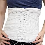 SageAbay Bengkung Belly Binding Wrap, Organic Cotton Postpartum Belly Band, Hip and Waist Support (Ivory)