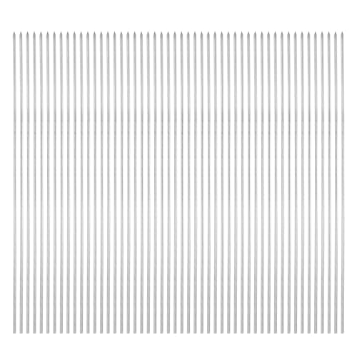 QUARKZMAN 50 piezas de Brochetas de Metal 33cm x 3mm Palitos Redondos de Acero Inoxidable Reutilizables para Barbacoa al Aire Libre Parrilla para Asar Carne Camarones Frutas Verduras