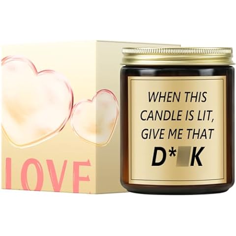 Lacrima Naughty Gifts for Wife Husband - Christmas Gifts for Wife Husband, Cool Funny Anniversary, Husband Wife Christmas Gift Ideas, Birthday Gifts for Wife Husband, Lavender Candle Cover