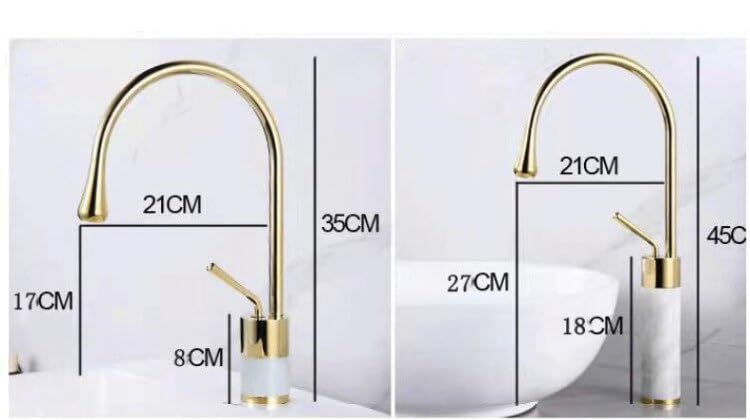 Mitigeur de lavabo pour vasque haute en marbre avec levier unique