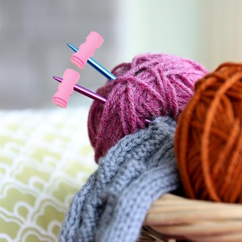 Image of 10 Pack Knitting Stitch Stoppers - Spring Needle Point Protectors, Nylon Needle Protectors