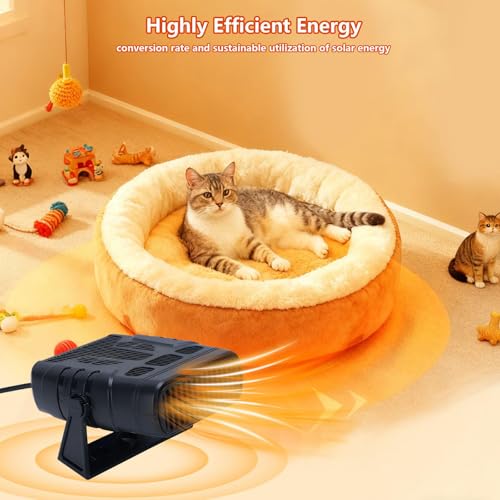 Solar Heater For Chicken Coop,30W Solar Panel Greenhouse Heater Kit Overheating Protection Solars Powered Heaters Warm Air Blower Small Greenhouse Heaters For Car Chicken Kitten Puppy Pets - 3