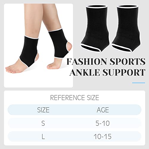 Image of Haysandy 4 Pieces / 2 Pair Ankle Support Brace for Women Men Elastic Adults Compression Socks Knitted Ankle Sleeve for Jogging Running Fitness