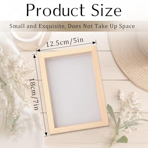 Cheynn Holz Papierherstellung Rahmen, A6 Papier Schöpfen Doppellagig Papierschöpfrahmen 18 x 13 cm DIY Papierhandwerk Schöpfrahmen Siebdruckrahmen für Papierkunst Handwerk DIY Craft