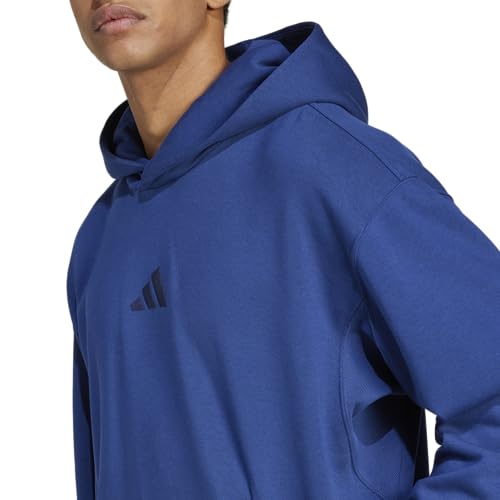 adidas Men's All SZN Fleece Loose Hoodie, Dark Blue, X-Large4