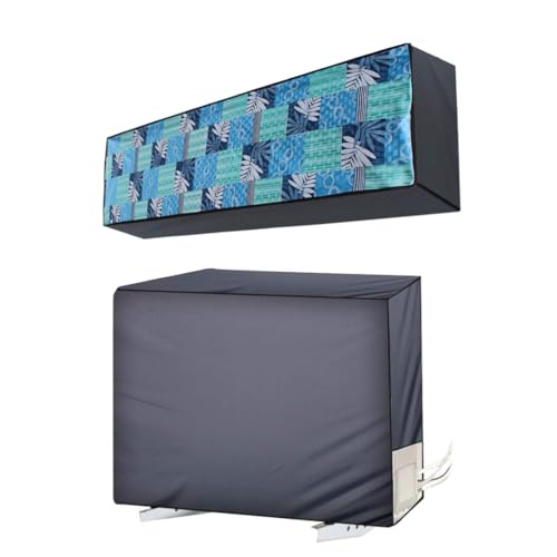 Image of Split AC Cover for 1.5 Ton Indoor & Outdoor Unit | Waterproof & Dustproof Protection | UV Resistant | Durable PVC Material | Weatherproof Outdoor Cover | Easy Installation