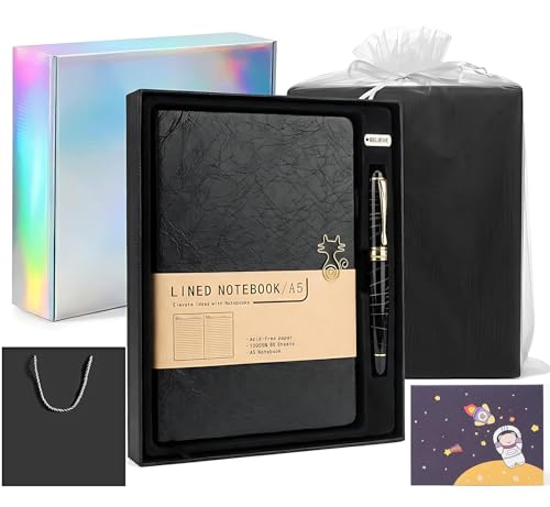 Coffret cadeau carnet A5 ligné et stylo métal chic pour collègues