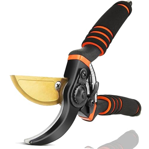 Image of Ultra Sharp Titanium Steel Pruning Shears, Cuts 3X Easier, Rust-Resistant, Effortlessly 1-Inch Cut Capacity Garden Scissors, Ergonomic Handle