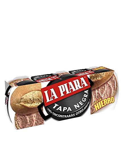 PATE DE CERDO LA PIARA TAPA NEGRA 75 GR PACK DE 3 UNIDADES (8 PACKS)