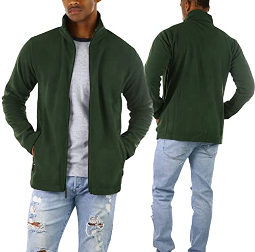 Image of ToBeInStyle Men's Zip Up Long Sleeve High Collar Polar Fleece Jacket