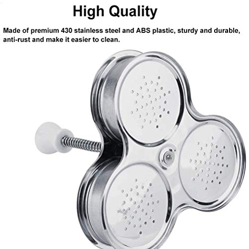 BAOFUYA 3 Tassen Eierpochierer, Edelstahl Eierkocher für Pochierte Eier, Silber, Rund