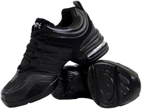 Scarpe Danza Jazz Nere Con Suola Divisa - Sneaker Modern Dance Antiscivolo Leggere - Foto 10