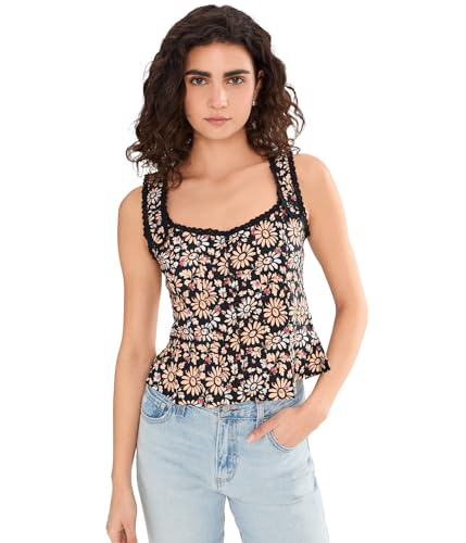 Free People Womens Bridgette Corset Top Black Combo XS (Women's 0
