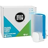 MAX STEM LED Light Trap, Insecticide-Free Fly Catcher, Indoor Fly Trap, 24/7 Protection from Flies, Gnats & Moths, Pet & Child Safe, Odourless, No Residue, 1 Kit - 1 Plug in Device and 1 Refill
