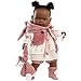 Produktbild Llorens 1042646 Puppe Nicole, mit braunen Augen, schwarzen Haaren und weichem Körper, Babypuppe inkl. rosa Hasen-Outfit, Schnuller und weicher Weste mit süßen Hasenöhrchen, 42cm
