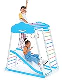 Indoor Playground Toddler Climber Slide – Kids Jungle Gym Playset – Activity Toddler Climber Structure – Play Gym Swedish Ladder - Climbing Play Set – Adventure Dome Slide Set – Sportwood-Cloud