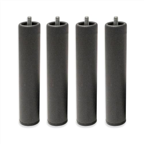 Dreaming Kamahaus Patas Somier Enroscables Metálicas Redondas, Metal, Antracita, 4 Unidades DE 25CM