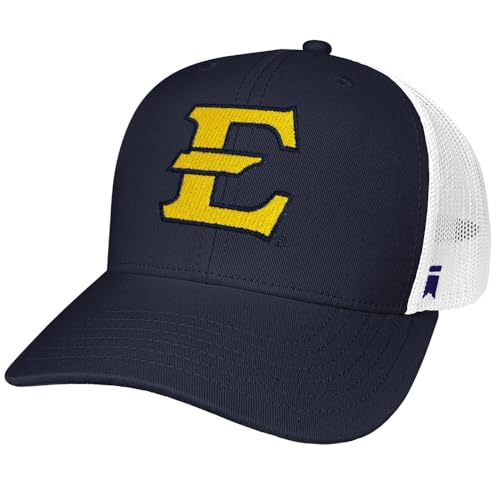 East Tennessee State University Primary Snapback Trucker Hat - Unisex, Navy