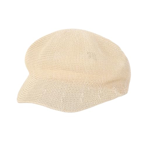 Béret octogonal pour femme beige 56-58 cm, chapeau de peintre d'été léger