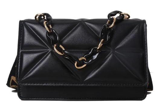 Simple and casual handbag, fashionable new retro wide strap single shoulder bag, stylish thick chain small bag.