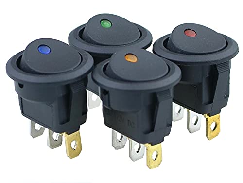 Commutateur LED jaune 12V avec interrupteur 3 broches étanche SPST pour auto