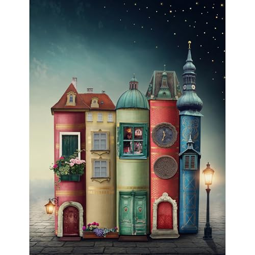 MISITU 1000 Pieces Jigsaw Puzzles for Adults Book City Castle 1000 Pieces Adult Puzzles Hard Puzzles Art Craft Puzzles Christmas Teenage Challenge Difficult Puzzles 1000 Pieces 28 x 20 inch