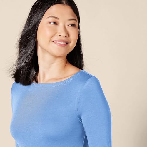 Image of Amazon Essentials Women's Slim-Fit 3 /4 Sleeve Boat Neck Cotton Modal T-Shirt