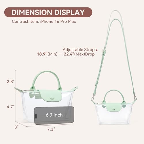 Image of BOSTANTEN Clear Bag for Stadium Approved Crossbody Purse Handbags for Concerts Sports Events