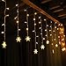 Produktbild SALCAR 108er LED Schneeflocke Lichtervorhang Innen, 3M 18er Schneeflocken Lichterkette Außen, LED Weihnachtsdeko Fenster mit 9 Modi und Speicherfunktion, Warmweiß