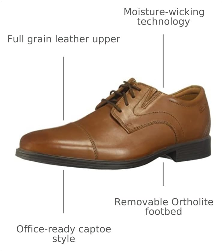 Image of Clarks Men's Whiddon Cap Oxford Shoes