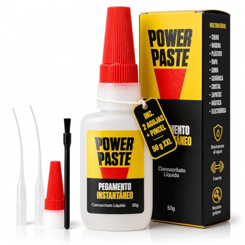 Powerpaste Super Glue Xxl Pegamento Fuerte De Cianocrilato Extrafuerte 50 G Secado Rápido Y Resistente Al Agua Ideal Para Bricolaje, Manualidades Y Reparaciones Domésticas Multimaterial