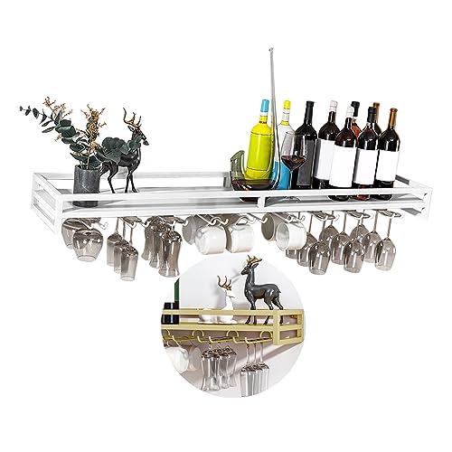 Porte-verres à vin mural en métal noir avec vis de fixation pour cuisine
