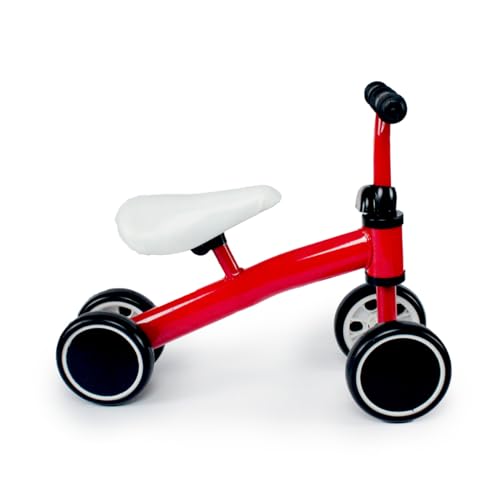 BICICLETA DE EQUILÍBRIO INFANTIL CARRINHO 4 RODAS PASSEIO MEGA COMPRAS (Vermelho)