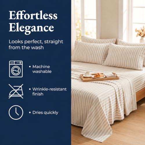 Image of Chaps King Size Sheet & Pillowcase Sets- 6 Piece, Deep Pocket, Wrinkle Free