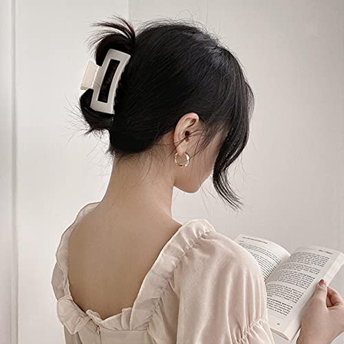 Big Hair Claw Clips for Women and Girls - 4.3 Inch 8 Pcs Matte Claw Hair Clips for Thick Hair, Large Jaw Clips for Thin Hair, 2 Styles Strong Hold Hair Accessories for Girls