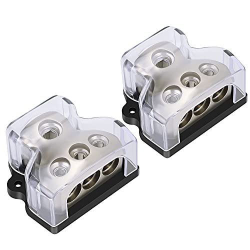 3 Way Power Distribution Block 1x 0 Gauge in / 3 x 4 Gauge Out Amp