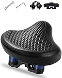 Wide Bike Seat for Men Women, Comfortable Soft Classic Vintage Padded Bicycle Saddle...