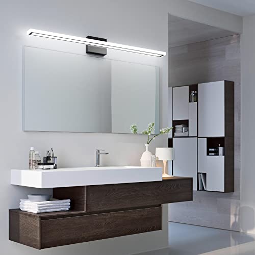 Image of Ralbay Vanity Light Fixtures 40 inch, Matte Black Modern LED Bathroom Light Fixture Over Mirror, 32W Vanity Lighting Bathroom Wall Light, Cold White 6000K