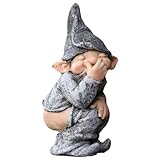 Adorable Figura de Enano de 150 g, Resina Impermeable, Divertida Estatua de de jardín, Adorable de Escritorio para decoración del hogar, césped, Interior y Exterior, decoración caprichosa