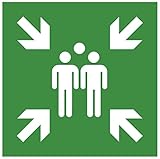 Schild Sammelplatz Sammelstelle Sammelpunkt 15x15cm Kunststoff ISO7010 ASR von MBS-FIRE