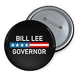 Bill Lee Button - Vote for Bill Lee for Tennessee Governor with This Button - Black Small 1.25 inches Made in USA