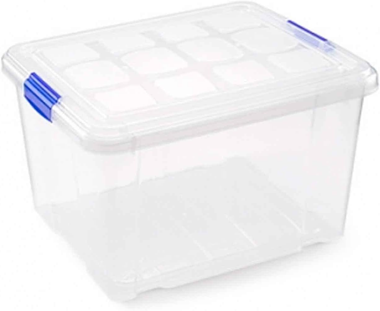 Scatole Portaoggetti Grandi 50L Con Ruote - Confezione Da 4 Contenitori In Plastica Trasparente Con Coperchi Impilabili - 5