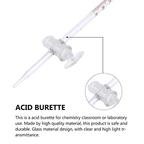 VILLCASE Laboratory Burette Burette, Acid Burette Glass Buret