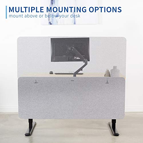 Vivo Clamp-On 60 X 24 Inch Privacy Panel, Sound Absorbing Cubicle Desk Divider, Acoustic Partition, Gray, Pp-1-V060G #TOP5
