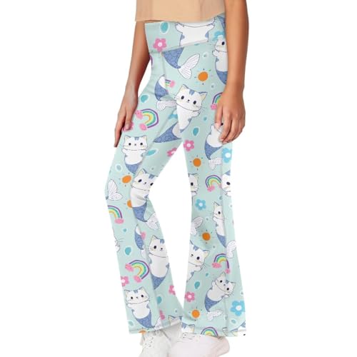 Image of Girls Flare Leggings Cute Bell Bottoms for Teen Girls Wide Leg Sweatpants for 5-14 T