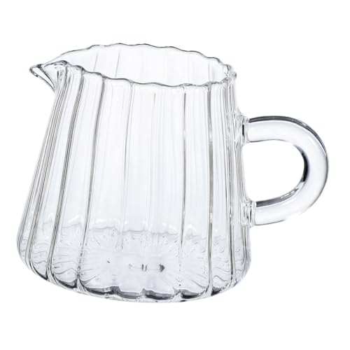 OFFSCH in Vetro Trasparente con Beccuccio per Versare Preciso Piccolo Bricco Latte per Espresso e Cappuccino Maneggevole e Portatile per e Viaggio