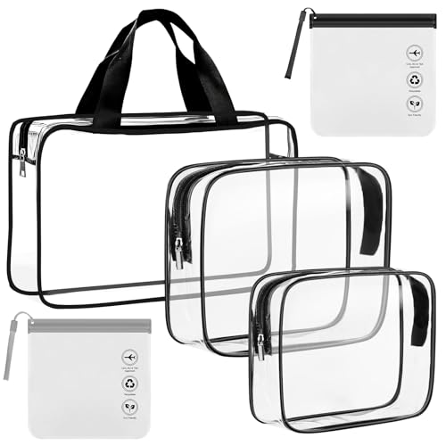 Weniubit Clear Travel Toiletries Bag, 3PCS Large Portable Wa