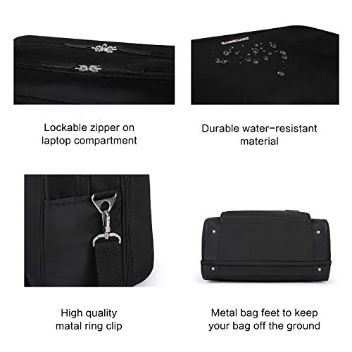 BAGSMART Weekender Bag Travel Duffle Bag Under Seat Carry On Bag for Travel, Gym, Sport, Black