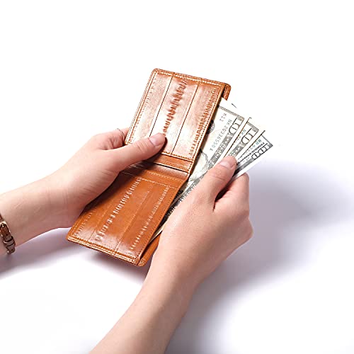 OROM EEL SKIN LEATHER SLIM WALLET (copper)2